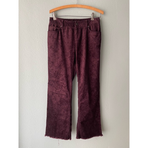 Elie Tahari | Plum Maroon Straight Leg Corduroy Pants - Picture 3 of 8
